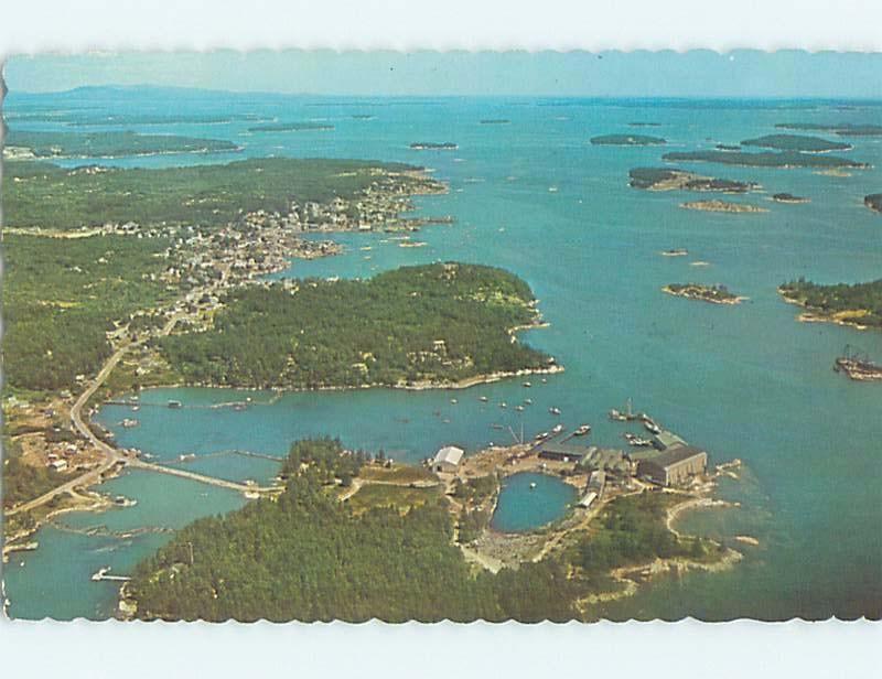 Pre-1980 AERIAL VIEW OF TOWN Stonington - Near Ellsworth & Bar Harbor ME F4520