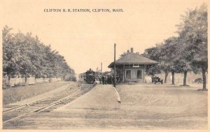 Clifton Massachusetts Railroad Station Exterior Vintage Postcard KK58