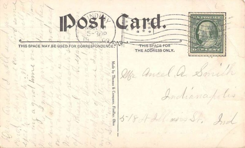 Findlay Ohio Phoenix Inn Fire Vintage Postcard AA38484