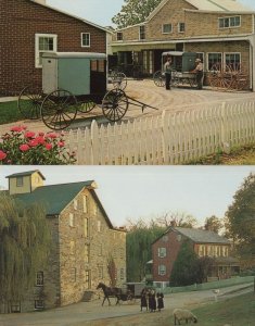 Amish Carriage Makers Shop Pennsylvania Resslers Mill 2x USA Postcard s
