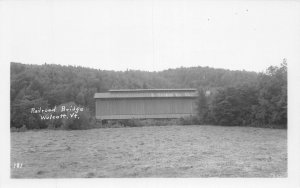 J75/ Wolcott Vermont RPPC Postcard c1950s Covered Bridge 191