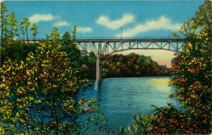 Eau Claire River And New Highway Bridge Eau Claire, Wisconsin Vintage Postcard