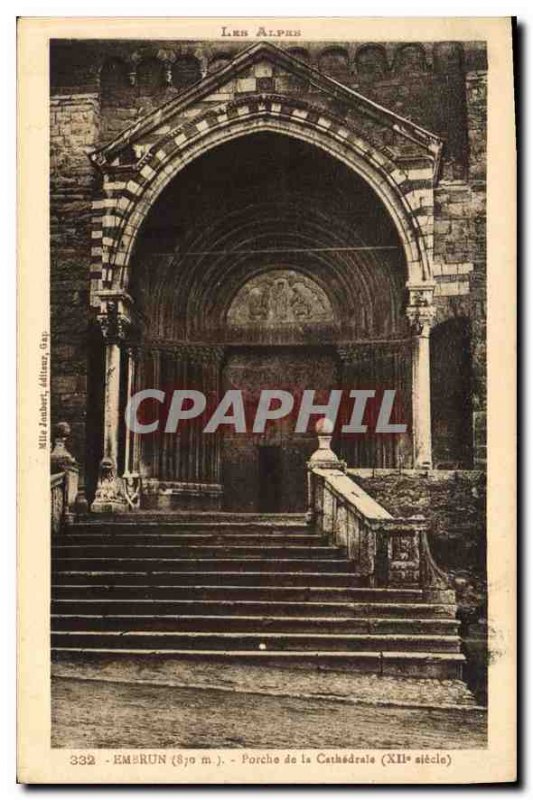 Postcard Old Embrun Porch of the Cathedral