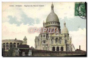 Old Postcard Paris Church of the sacred Heart Chocolat Menier