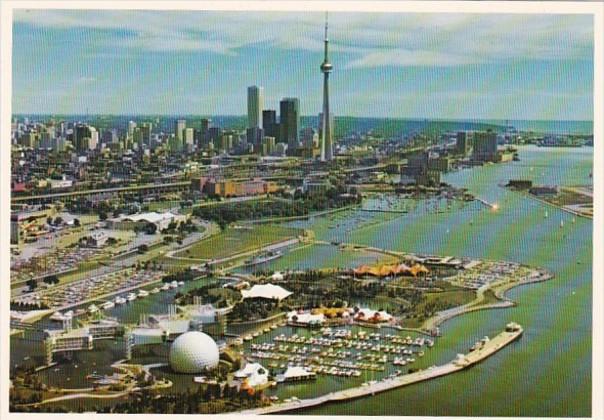 Canada Toronto Looking East With Ontario Place In The Foreground