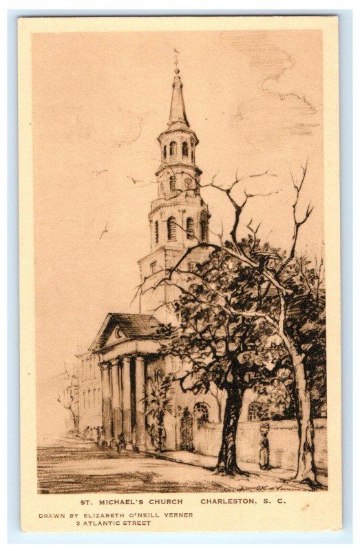 St. Michael's Church Charleston SC South Carolina Postcard (CJ17)