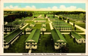 Linen Postcard Reception Center Barracks at Fort Benjamin Harrison, Indiana