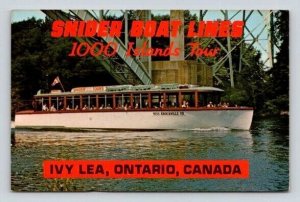 Ivy Lea Ontario Canada Snider Boat Lines Miss Brockville Postcard