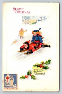 1922  Merry Christmas  Xmas   Greetings  Postcard
