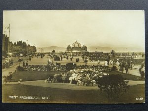 Wales Flintshire RHYL West Promenade c1920s RP Postcard