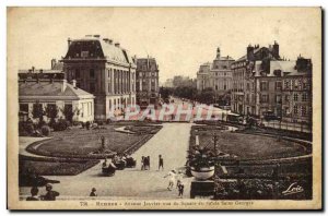 Old Postcard Rennes Avenue Janvier view of the Square of the Palace St. George