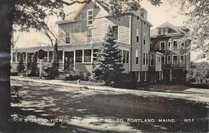 South Portland ME Cook's Grand View 551 Preble Street Real Photo Postcard.