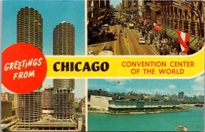 Greetings From Chicago Illinois Convention Center Of The World Multi View