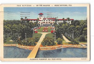 Near Daytona Florida FL Postcard 1943 The Riviera Hotel