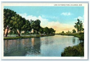 c1940 Lake Pawnee Park River Exterior Columbus Nebraska Vintage Antique Postcard