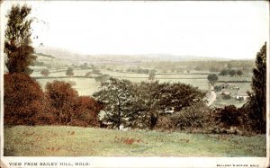 Mold Flintshire Wales Bailey Hill View c1900-20s Vintage Postcard
