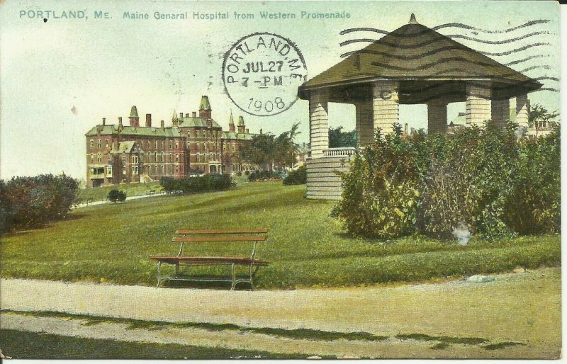 Portland, Me., Maine General Hospital From Western Promenade