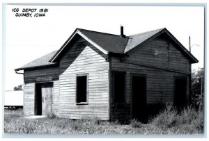 c1981 ICG Depot Quimby Iowa IA Railroad Train Depot Station RPPC Photo Postcard