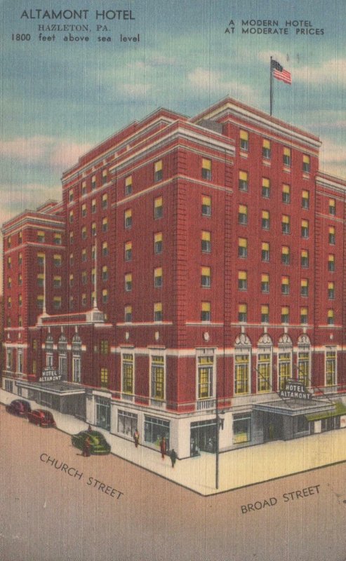 Postcard Altamont Hotel Hazleton PA