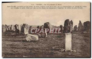 Old Postcard Dolmen Menhir Carnac alignments Menecc