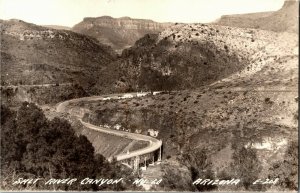 RPPC Road Through Salt River Canyon AZ Real Photo Vintage Postcard A48