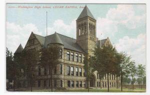 Washington High School Cedar Rapids Iowa 1910c postcard