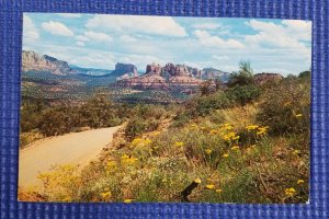 Vintage Red Rock Road to Baldwins Crossing Oak Creek Canyon Arizona Postcard