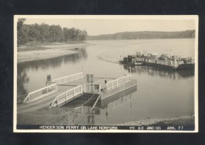 RPPC NORFORK LAKE ARKANSAS HENDERSON FERRY BOAT VINTAGE REAL PHOTO POSTCARD