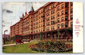 Chicago Beach Hotel, Edgewater,  Antique Postcard c1911