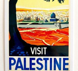 Visit Palestine Postcard Cityscape Unused Unposted Vintage Poster Reprint E59