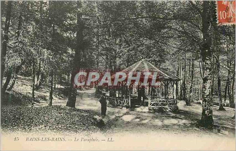 Postcard Old Bains Les Bains Umbrella