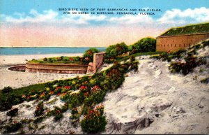 Florida Pensacola Birds Eye View Of Fort Barrancas and San Carlos