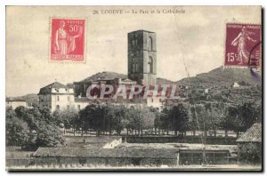 Postcard Old Lodeve Park and the Cathedral