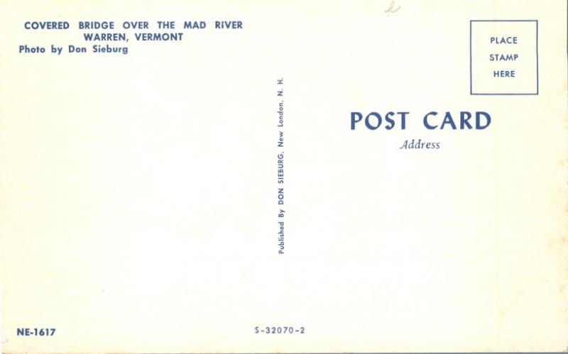 Mad River Covered Bridge at Warren VT, Vermont