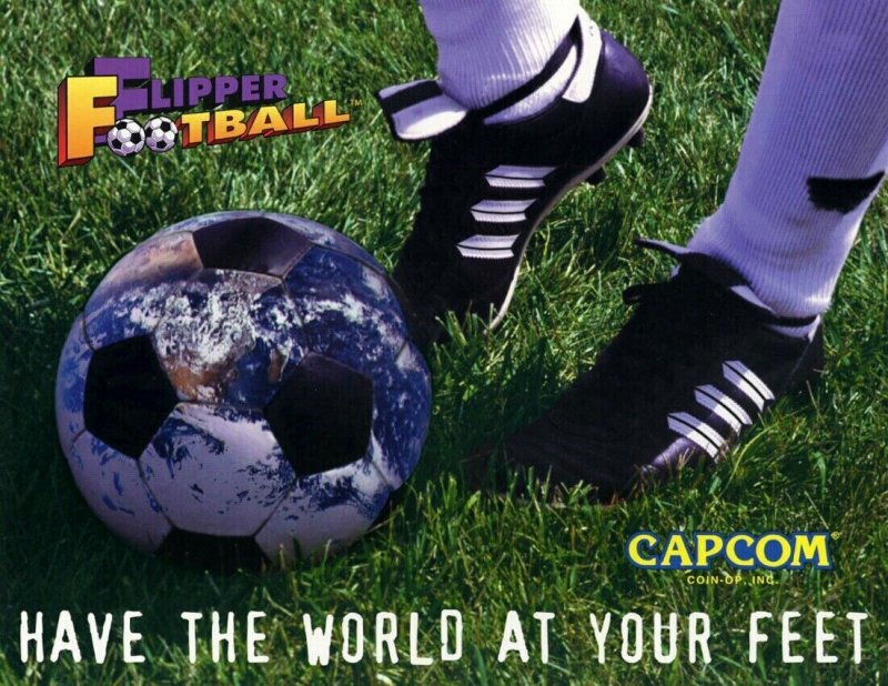 Flipper Football Pinball FLYER Original NOS 1996 Soccer Sports Fans