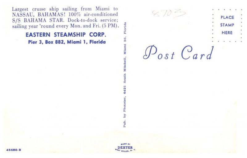 S/S Bahama Star , Eastern Steamship Co.