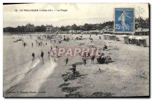 Old Postcard Pouliguen The Beach