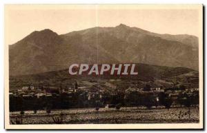 Old Postcard Prades General view and the Canigou mountain