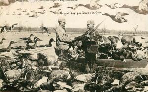 c1907 Martin Exaggeration RPPC Postcard Duck Hunting Huge Ducks Everywhere CO