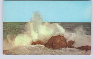 Rough Day On The Rugged Shore, Lake Superior, Ontario, Vintage 1955 Postcard