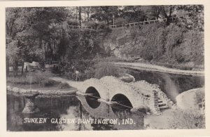 Indiana Huntington Sunken Garden Real Photo