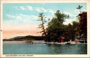 View of Lake Bomoseen, Rutland VT Vintage Postcard X56