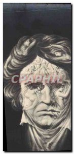 Old Postcard Surrealism Beethoven TOP