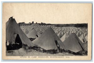 c1910 Scene in Camp Sheridan Montgomery Alabama AL WW1 Antique Postcard