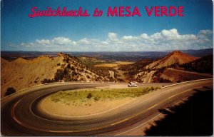 VINTAGE POSTCARD THE SWITCHBACKS TO MESA VERDE NATIONAL PARK ARIZONA