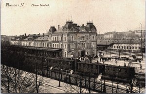 Germany Plauen i.V. Oberer Bahnhof Vintage Postcard C047