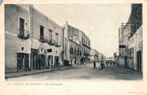 Vintage Postcard Valle Di Pompei Via Provinciale Street View Italy