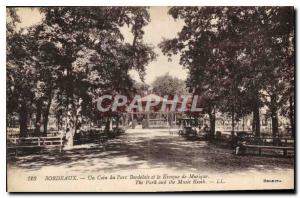  Vintage Postcard Bordeaux a Corner of the Park Of Bordeaux and the Kiosk of Mus