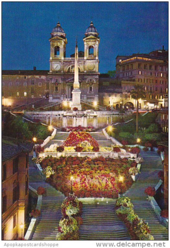 Italy Roma Rome Trinita dei Monti notturno