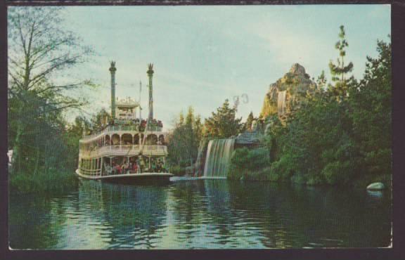 Mark Twain,Rivers of America,Disneyland Postcard 